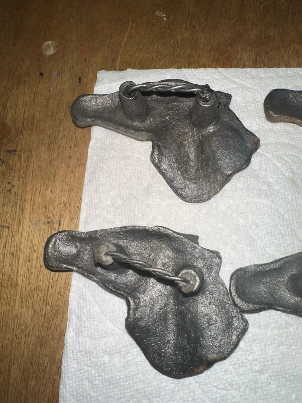 Decorative Cast Iron Horse Head 2”x3”napkins ring set of 6 dark gray